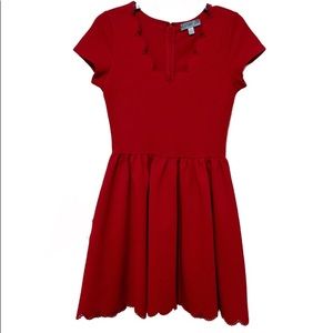 ADORABLE A-Line Red Scalloped Dress